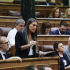 La portavoz de Junts, Míriam Nogueras, interviene durante la sesión de control al Ejecutivo que se celebra este miércoles en el Congreso, en Madrid.