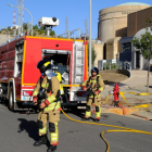 Un momento del simulacro en la central nuclear Ascó.