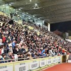 La afición del Reus en el Municipal en el duelo ante el Europa.