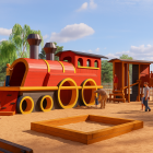 Imatge virtual del trenet de fusta.