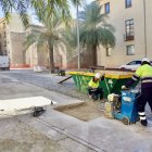 Treballs en marxa a la plaça dels Dolors.