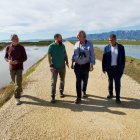 Visita de l'actuació realitzada a la guarda dels Alfacs, per part de representants de la Generalitat, entre els quals el secretari de Transició Ecològica, Jordi Sargatal.