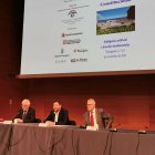 Cándido Conde-Pumpido, Rubén Viñuales e Ignacio García-Perrote`, ayer durante la inauguración de las jornadas.