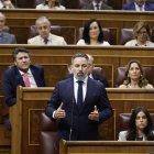 El líder de Vox, Santiago Abascal, aquest dimecres al Congrés