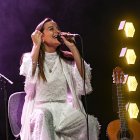 La cantautora Judit Neddermann durante el show de Reus.