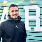 El técnico Marc Carrasco, este mediodía, en el Estadi municipal.