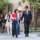 La portavoz del Govern, Sílvia Paneque, y el president Salvador Illa