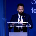 El alcalde de Ascó, Miquel Àngel Ribes durante su intervención el pasado mes de mayo en Viena en la Conferencia Internacional del Organismo Internacional de la Energía Atómica (OIEA),