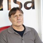 Parralo en su primer día en el banquillo del Nàstic.