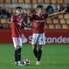 Jardí y Montalvo en un partido con el Nàstic.