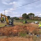 Las obras de la rotonda de Pallaresos Park.