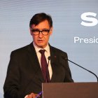 El president de la Generalitat, Salvador Illa, este jueves en el fórum de Prensa Ibérica