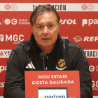 Parralo en la sala de prensa del Nou Estadi.