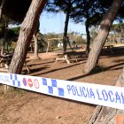 Una zona de pícnic precintada.