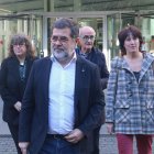 Los expresidentes de ANC Jordi Sànchez y Elisenda Paluzie, con la exmiembro del Secretariat de la entidad, Sònia Urpí, y el actual miembro del Secretariat, Josep Cruanyes