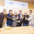 El sumiller de Les Vinyes del Convent, Toni Trullols; Jorge Piera, representante de la AEHT;el alcalde de Salou, Pere Granados;Carlos Amil, director comercial y de marketing del ‘Diari’; el chef Edu Cuesta, de Gastro Bar Mrkt; y el presentador de toda la gira, Marc C. Griso.