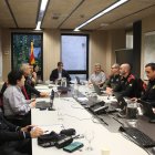 Salvador Illa durante la reunión en el CECAT