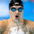 Carles Coll, durante los 50 metros braza del Europeo.