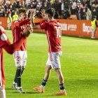 Jardí celebra su gol ante el Cartagena.