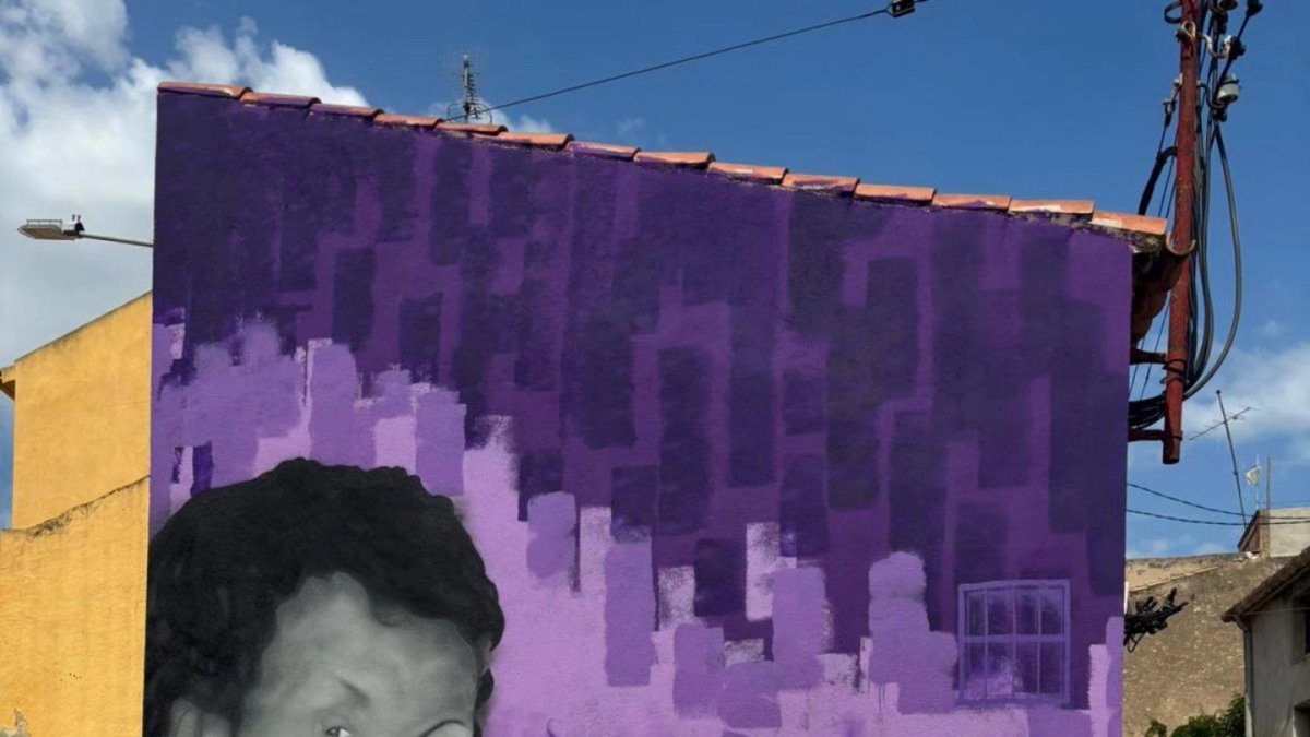 El mural dedicado a las puntaires de L'Arboç.