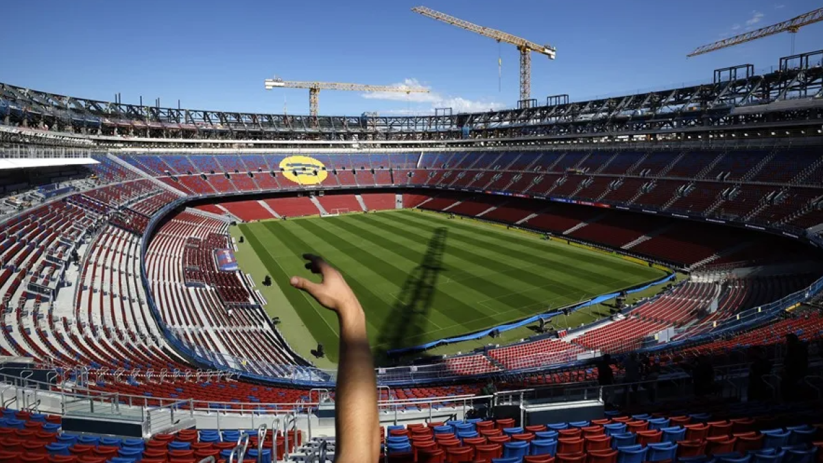 Aspecto del estado del Spotify Camp Nou durante la visita para periodistas que ha realizó el FC Barcelona el pasado 23 de septiembre.