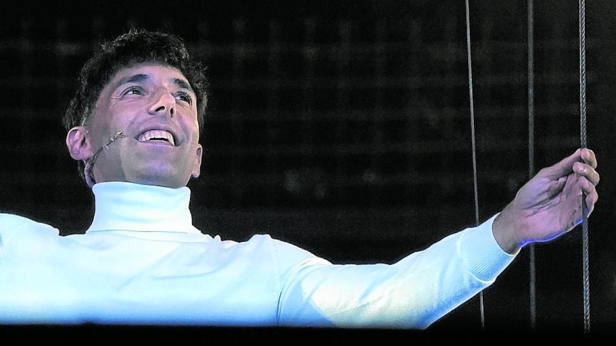 Antonio Díaz, el Mago Pop, durante una rueda de prensa en el Teatro Victoria de Barcelona