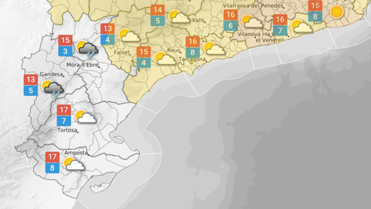 La previsió del temps per aquest divendres 9 de gener