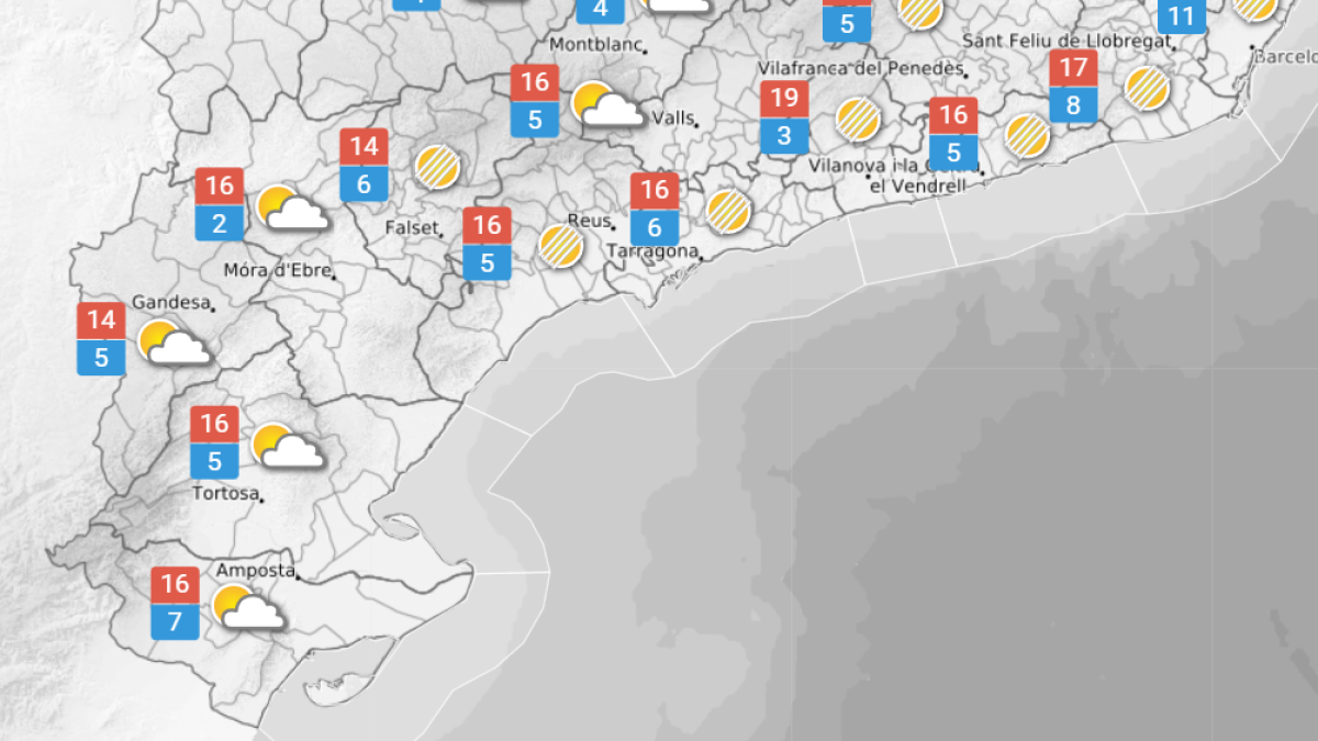 La previsió del temps per aquest dimecres 14 de gener