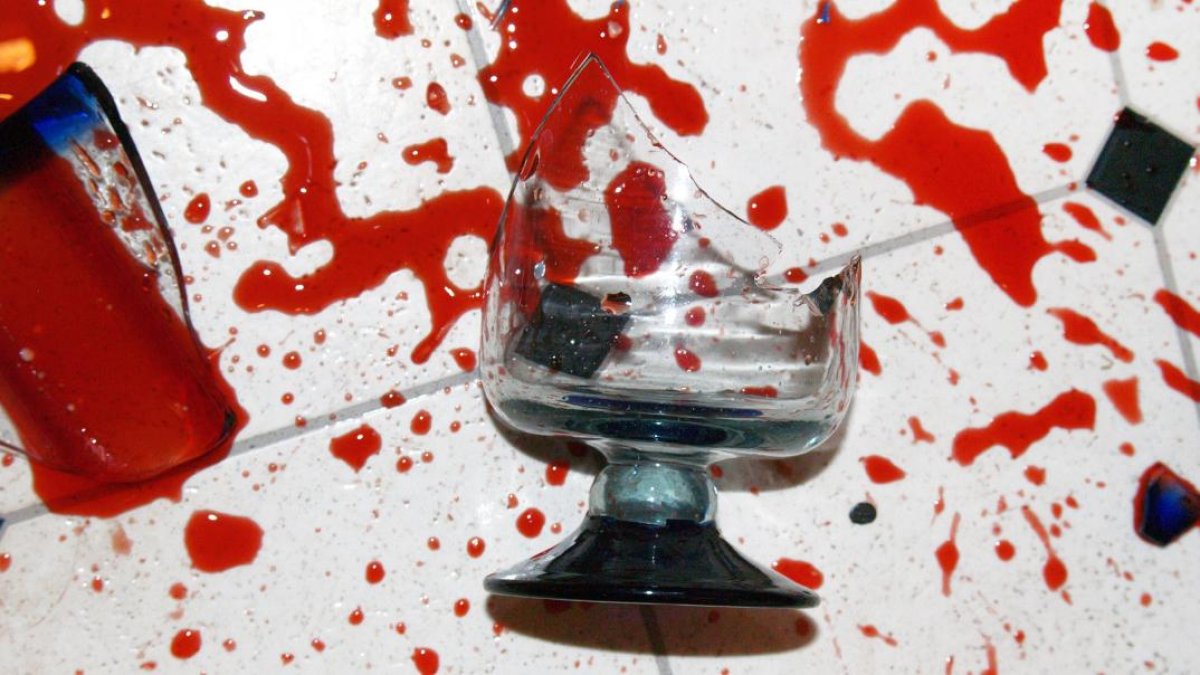 Vaso roto en una pelea