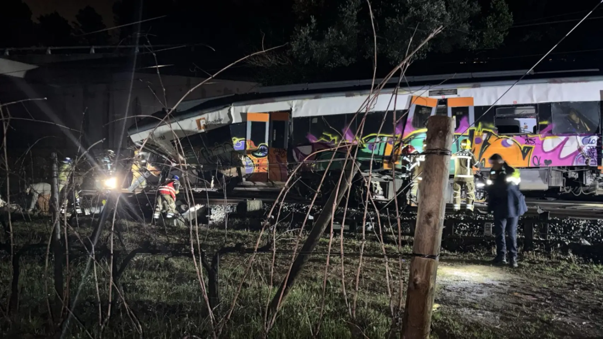 El tren de Rodalies accidentado en Gelida