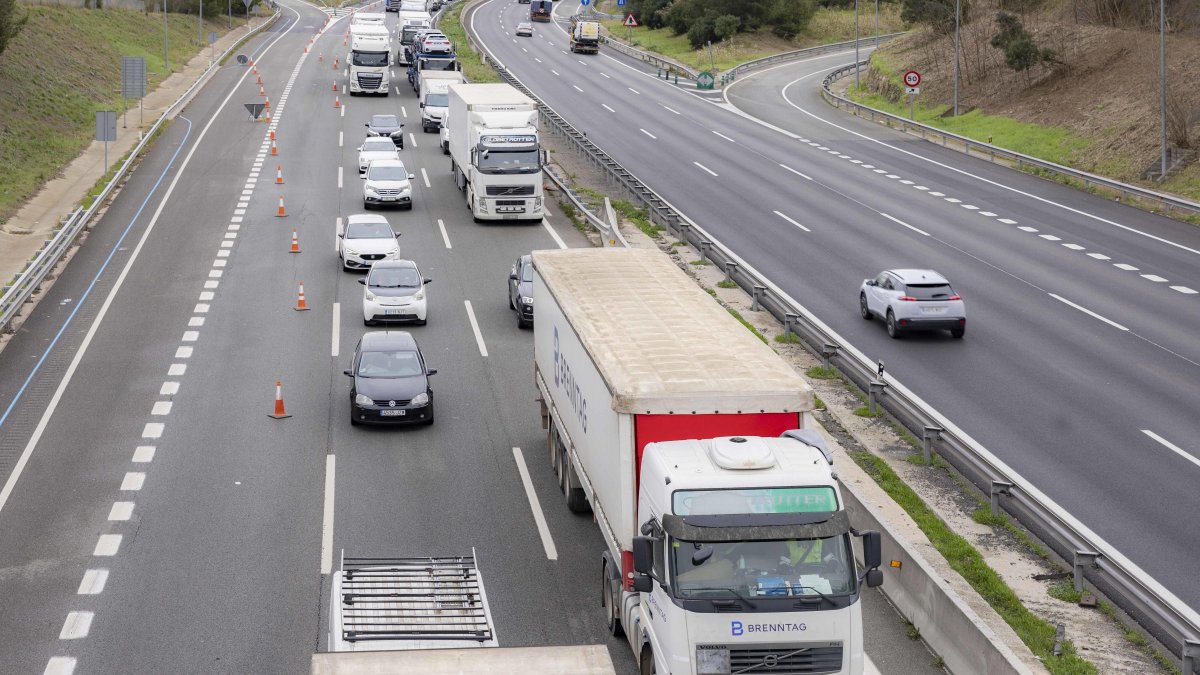 La AP-7, durante uno de los cortes