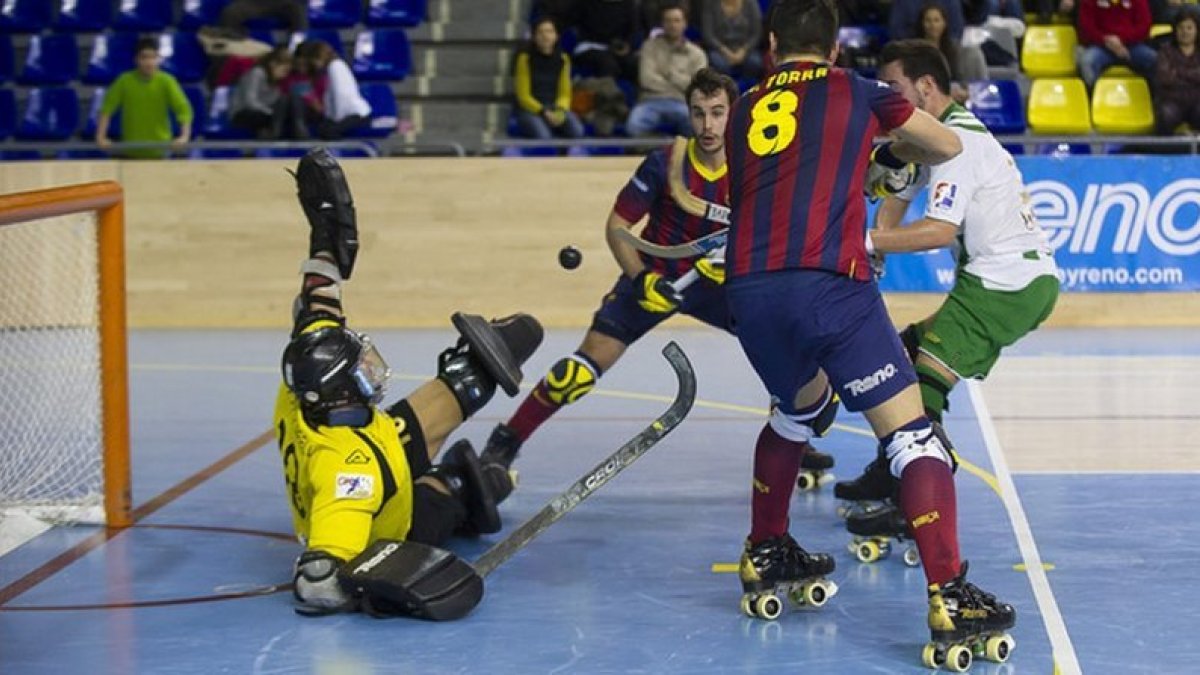Imagen del partido de la primera vuelta que el Calafell y el FC Barcelona disputaron en el Palau Blaugrana.