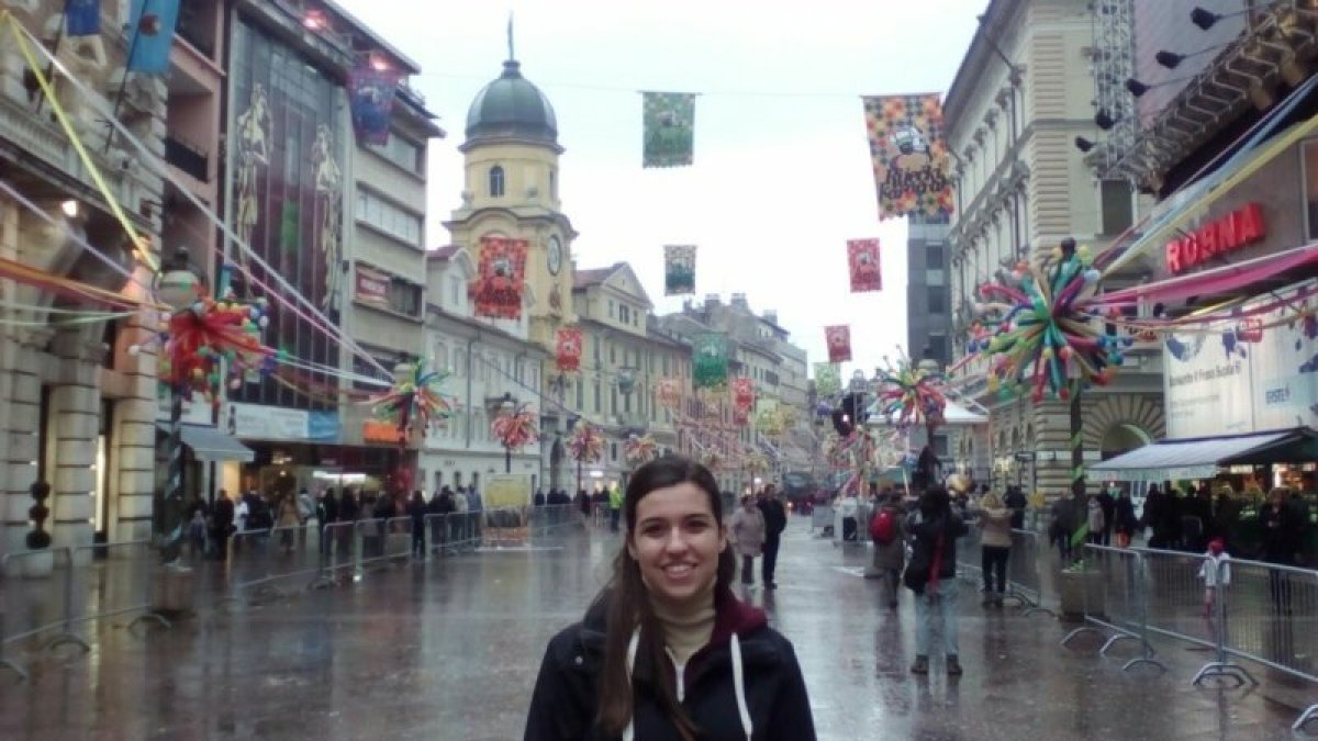 Cristina Parés a Rijeka al febrer, en época de Carnaval.