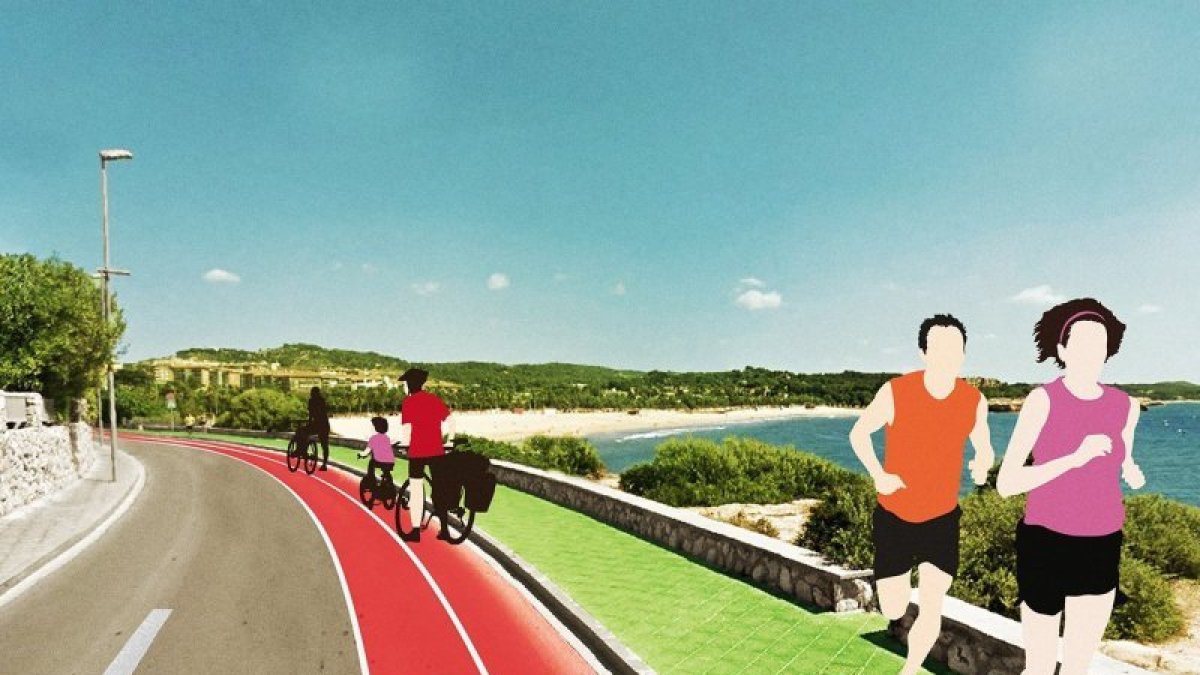 Imagen virtual del aspecto que ofrecerá el Passeig Rafel Casanova antes de la celebración de los Juegos del Mediterráneo del próximo año.