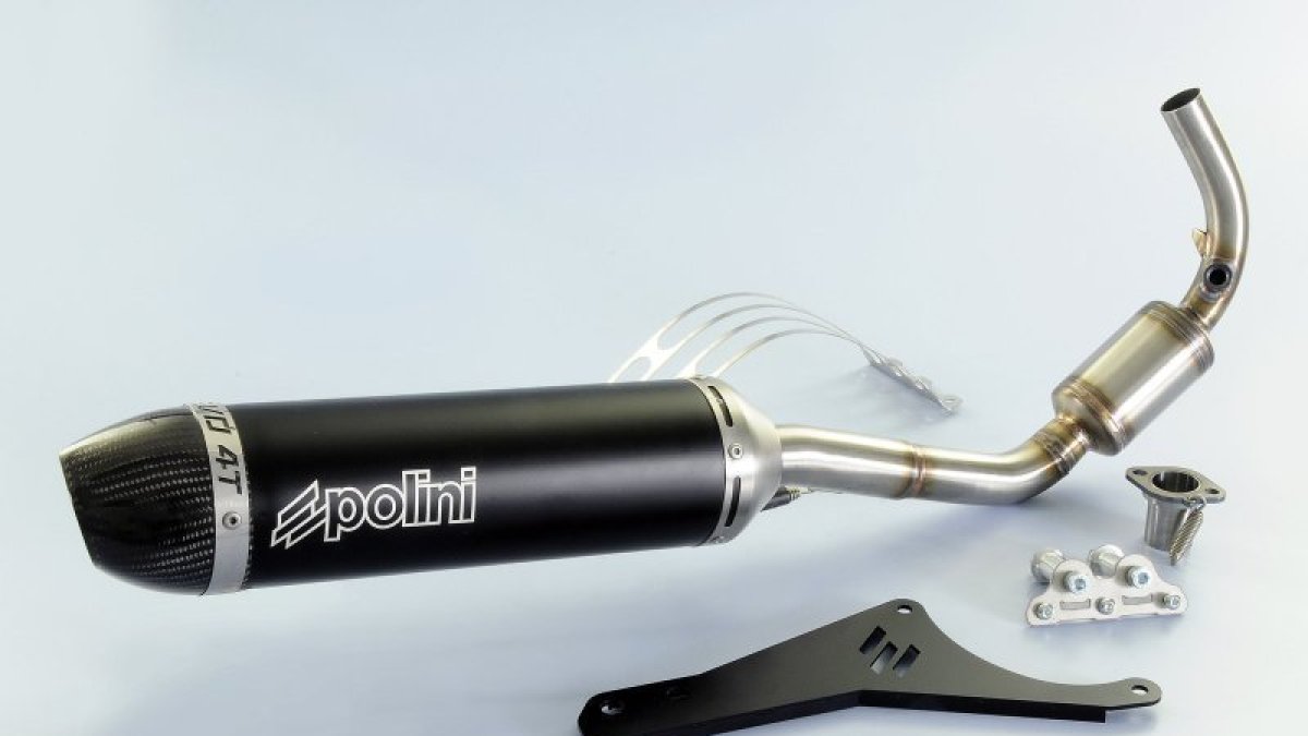 El escape Polini Evolution se distingue por su diseño moderno.