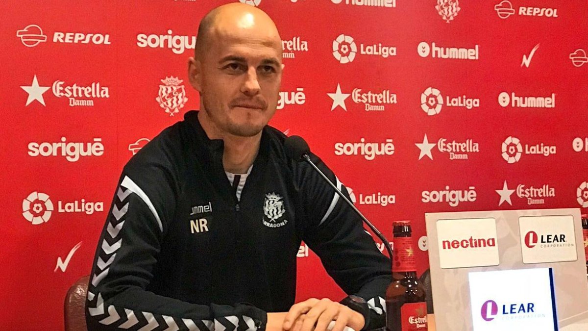 Nano Rivas en la rueda de prensa previa al Alcorcón.