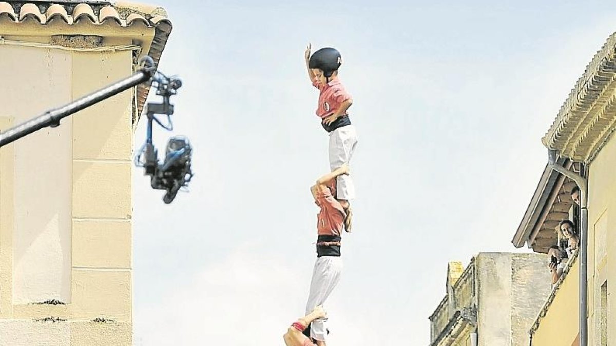 Segon 4de9 amb folre i pilar completat aquest cap de setmana per la Colla Vella dels Xiquets de Valls, a l’Arboç.