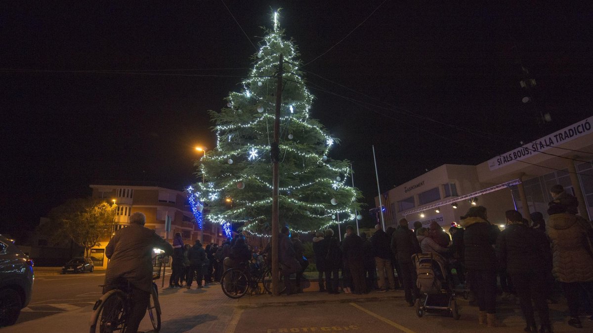 Deltrebre ja llueix el tradicional arbre i la il·luminació de Nadal.