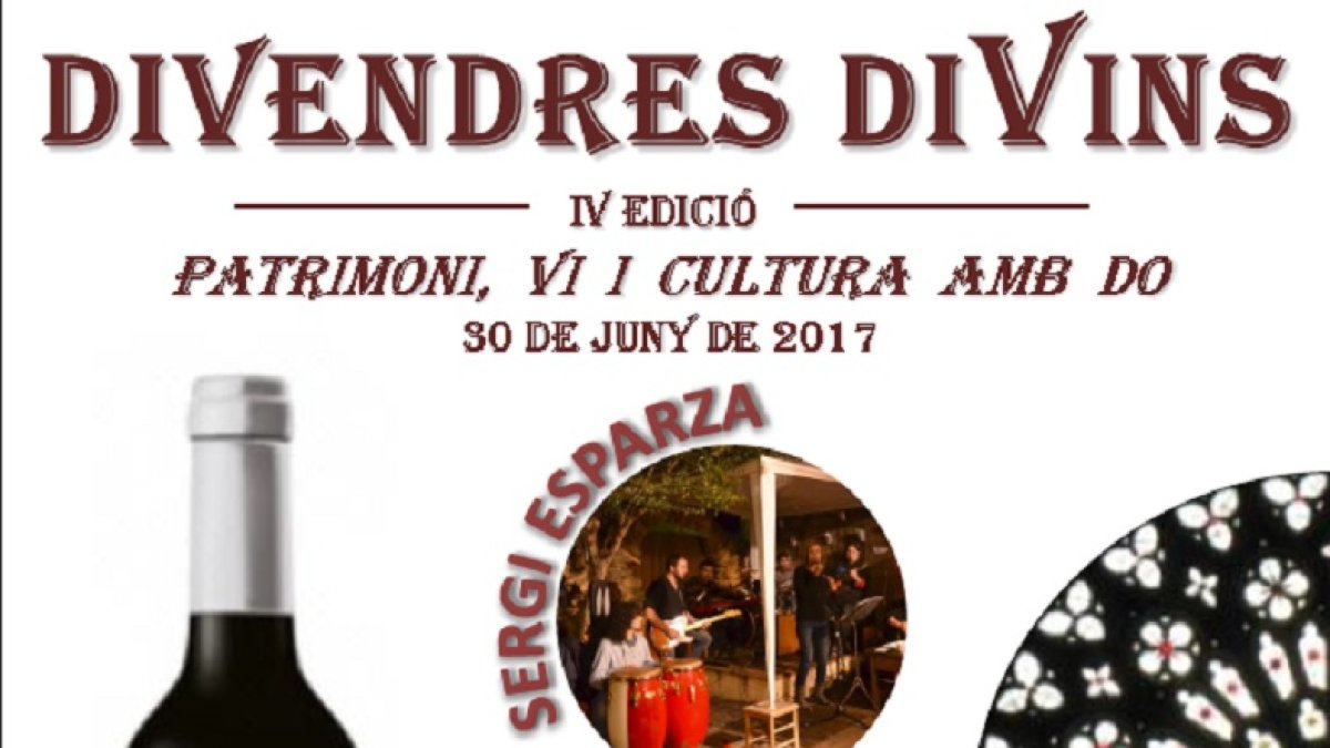 Imatge del cartell de la primera activitat del cicle 'Divendres DiVins' que se celebrarà el 30 de juny.