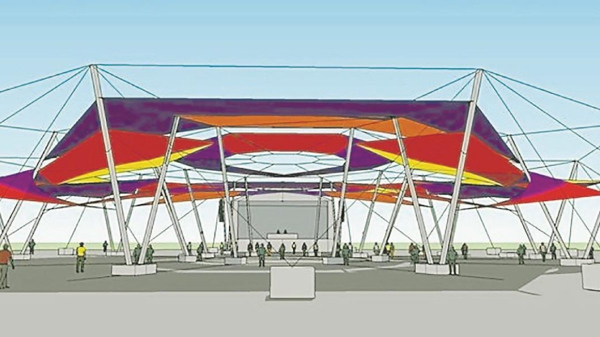 Imagen de la carpa principal prevista en Cap Salou. Faltará por ver si las medidas se adaptarán a otro emplazamiento no diáfano.