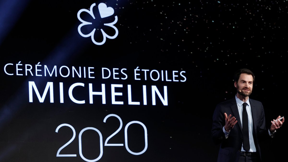 El director de la guía Michelin, Gwendal Poullennec, ayer durante la presentación.