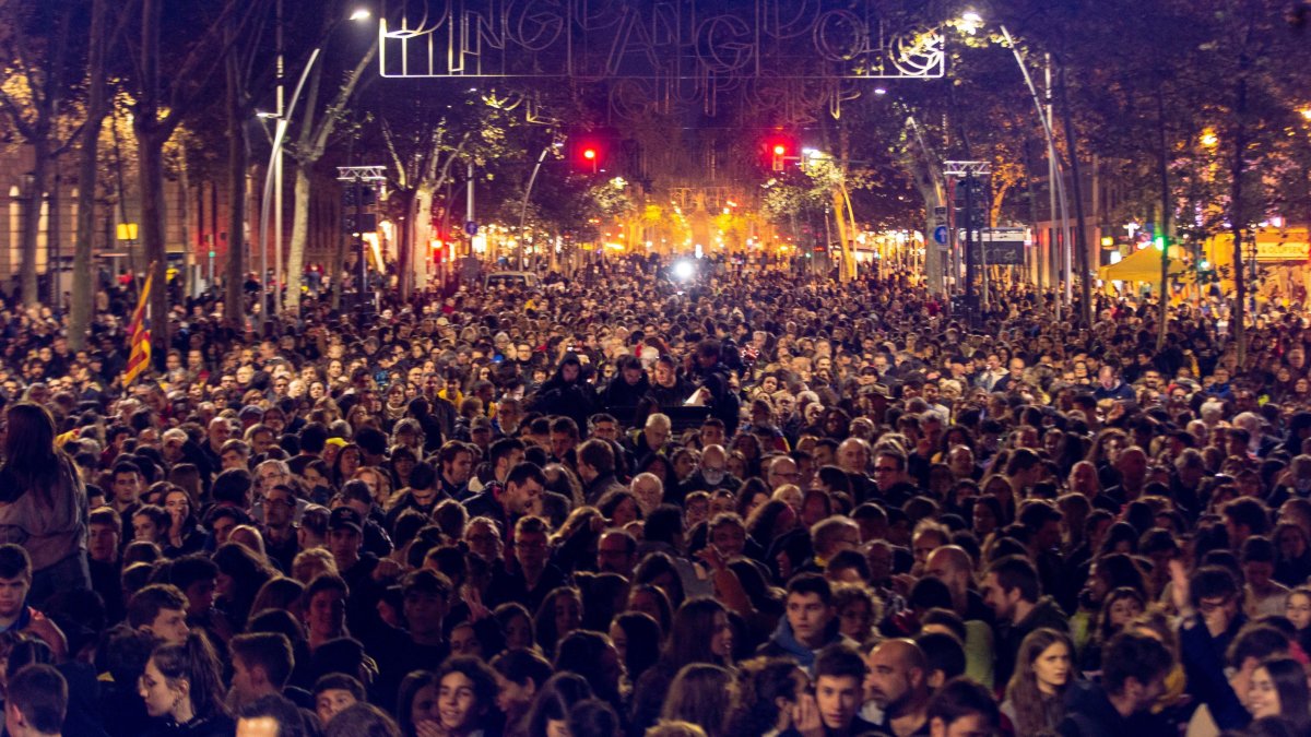 Imagen de una de las últimas movilizaciones del Tsunami Democràtic
