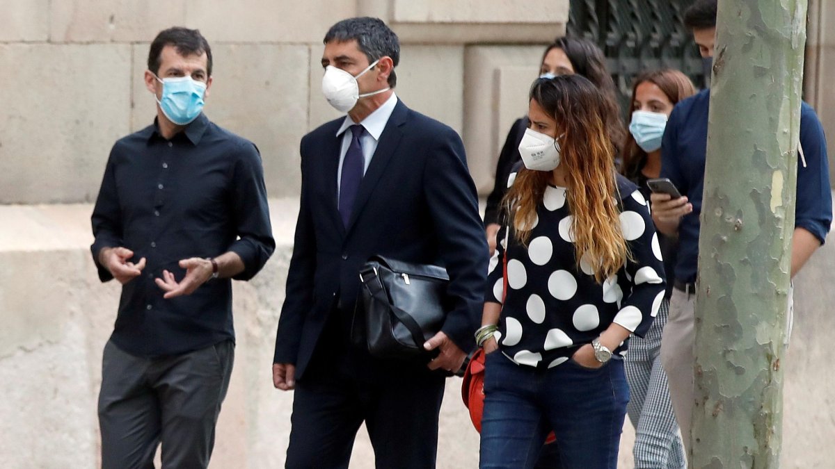 El exmayor de los Mossos d'Esquadra, Josep Lluís Trapero, a su llegada a la Audiencia de Barcelona.