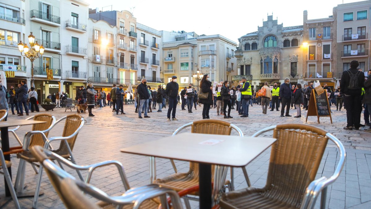 Imagen de archivo de una protesta de restauradores y hostelero de Reus.