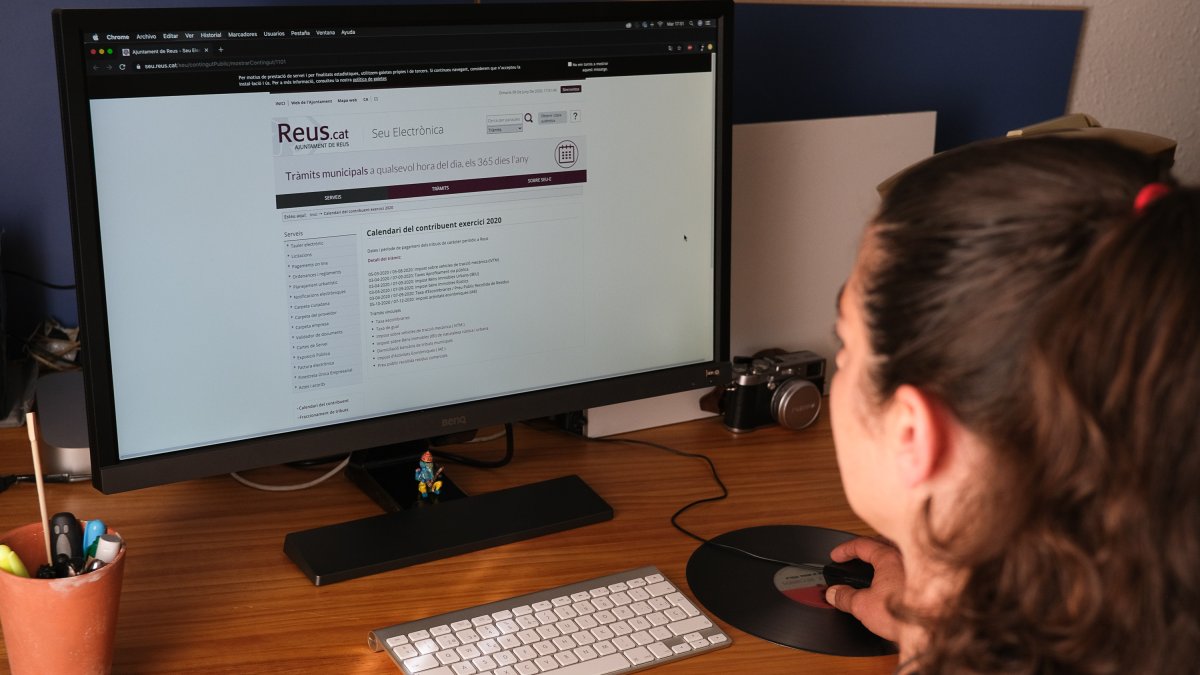 Imatge de la pàgina de la seu electrònica de l’Ajuntament de Reus, espai des d’on el ciutadà pot gestionar diversos tràmits, com ara el pagament dels seus tributs.