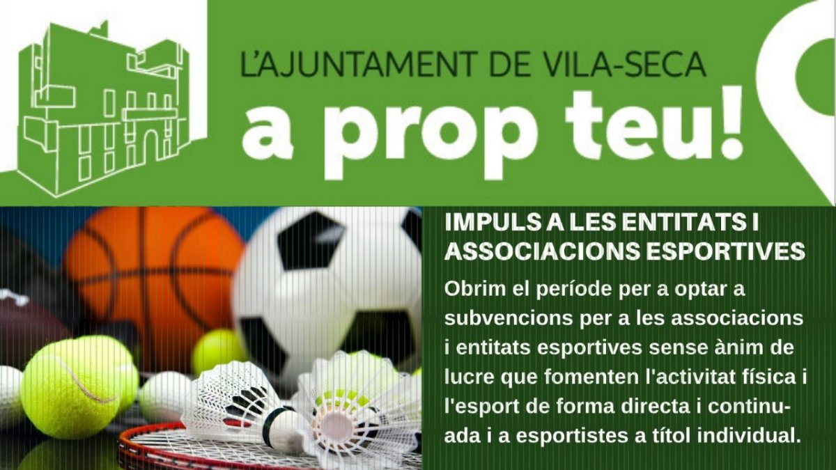 Abierta la convocatoria subvenciones para entidades en Vila-seca