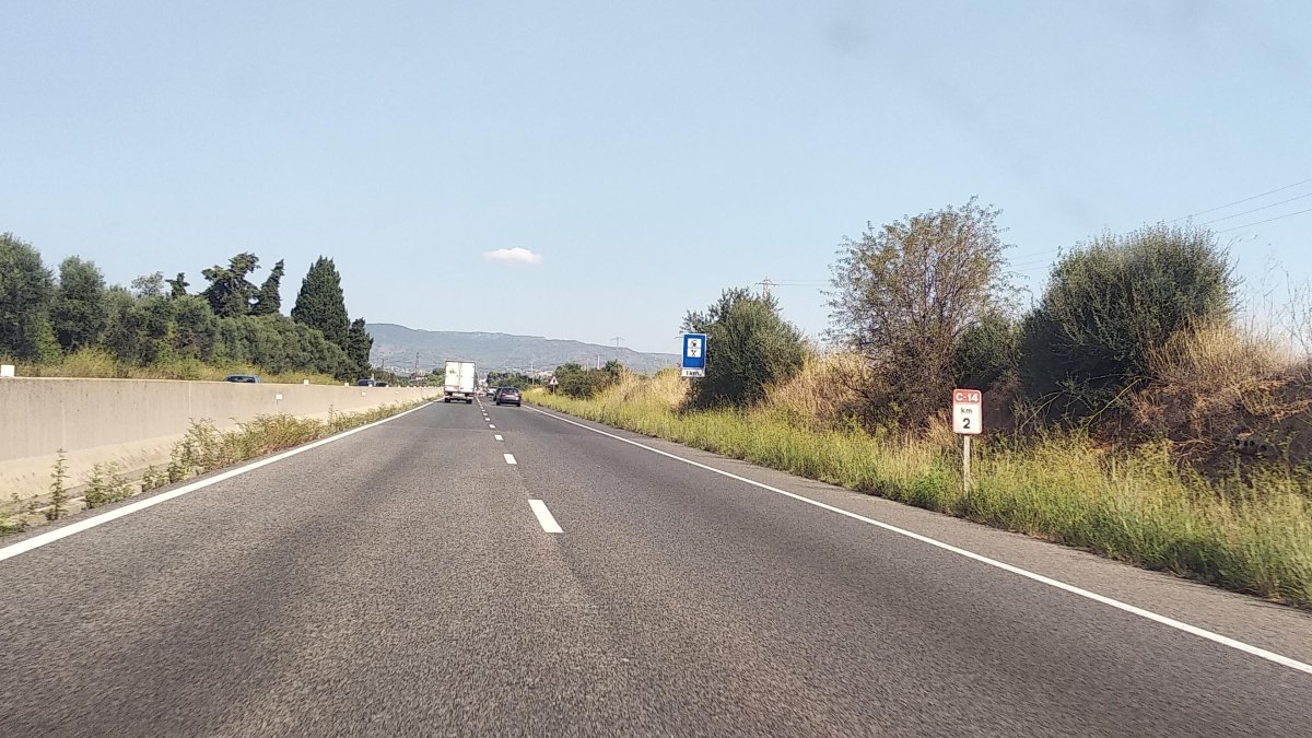 Un dels accidents ha tingut lloc a prop d'aquest punt de la C-14.