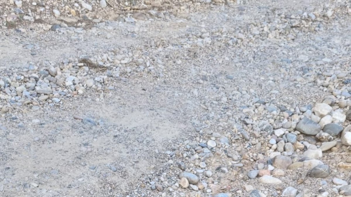 Un agente del EDEX con el proyectil localizado en Gandesa.