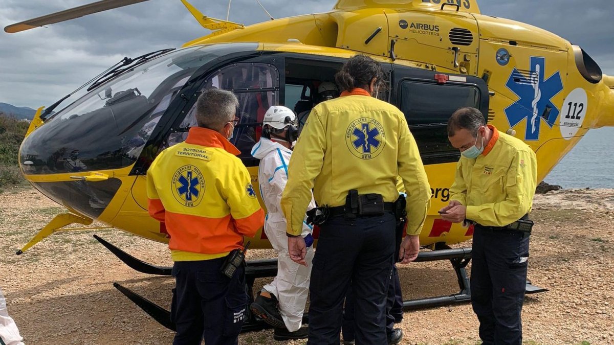 Imagen del momento de realización del servicio para atender a los heridos.