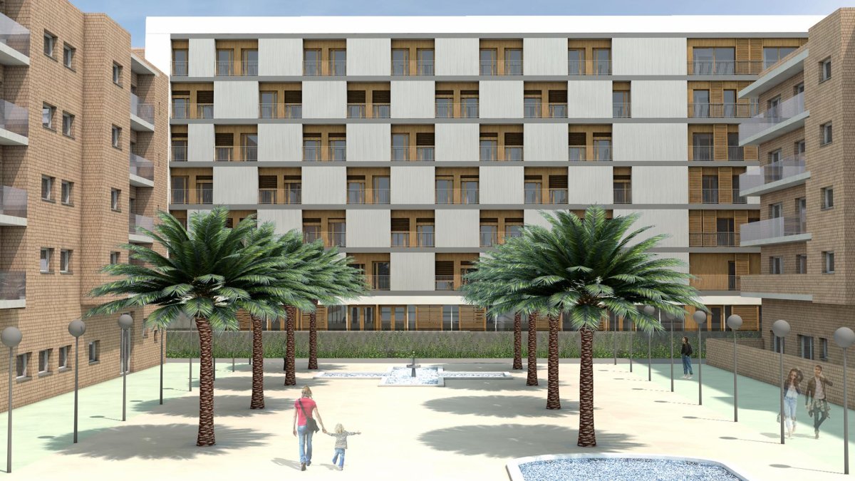 Recreación del aspecto que tendrá el exterior de la residencia.